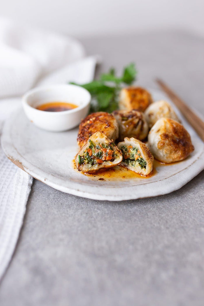 Dim sum aux légumes, tofu et sésame